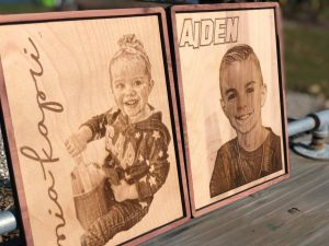 Laser engraved portraits